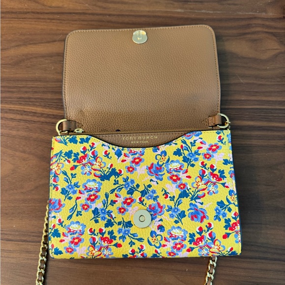 Tory Burch Britten Printed Chain Wallet – Liberty Ditsy French Paisley 🌸🩵 - Picture 6 of 16
